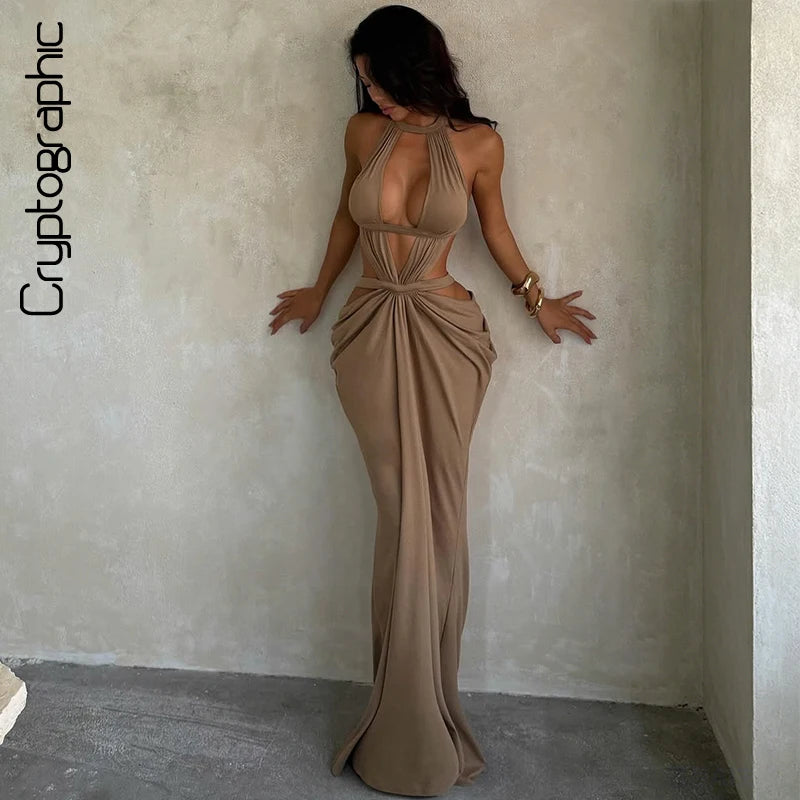 Sovera Draped Cut-Out Dress