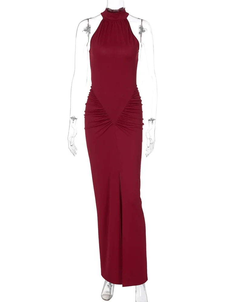 Sovera Ruched Halter Dress