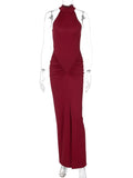 Sovera Ruched Halter Dress