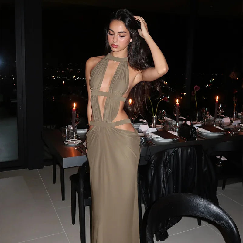 Sovera Draped Cut-Out Dress