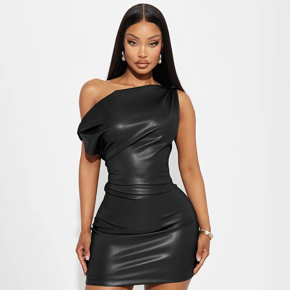Sovera Leather Corset Dress