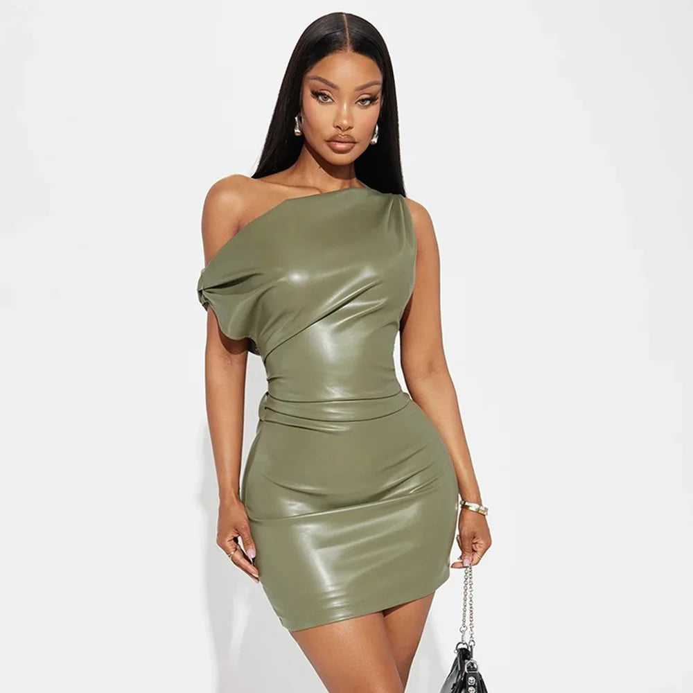 Sovera Leather Corset Dress