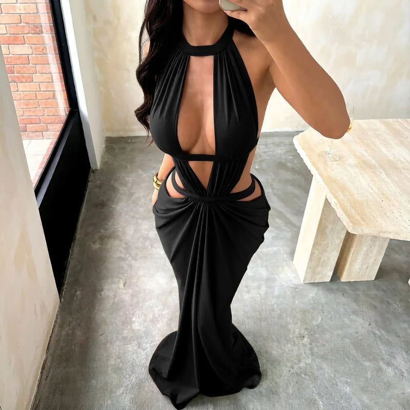 Sovera Draped Cut-Out Dress